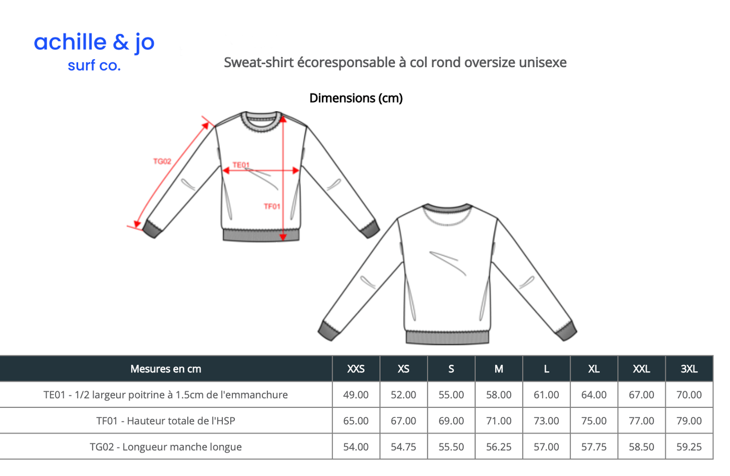 Sweat oversize "shapped by the swell" - Chocolat - Coton bio - achille & jo