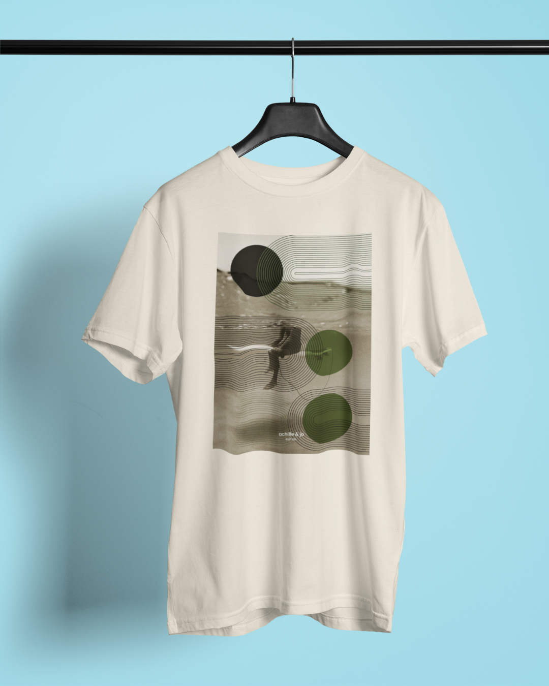 T-shirt ivoire design assis