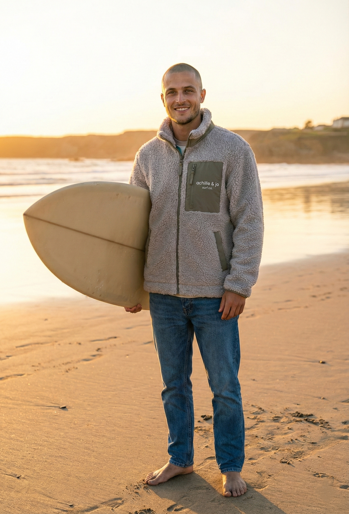 Veste Sherpa - Matières recyclées - Écru