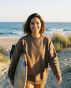 Sweat oversize "shaped by the swell" - Chocolat - Coton bio - achille & jo
