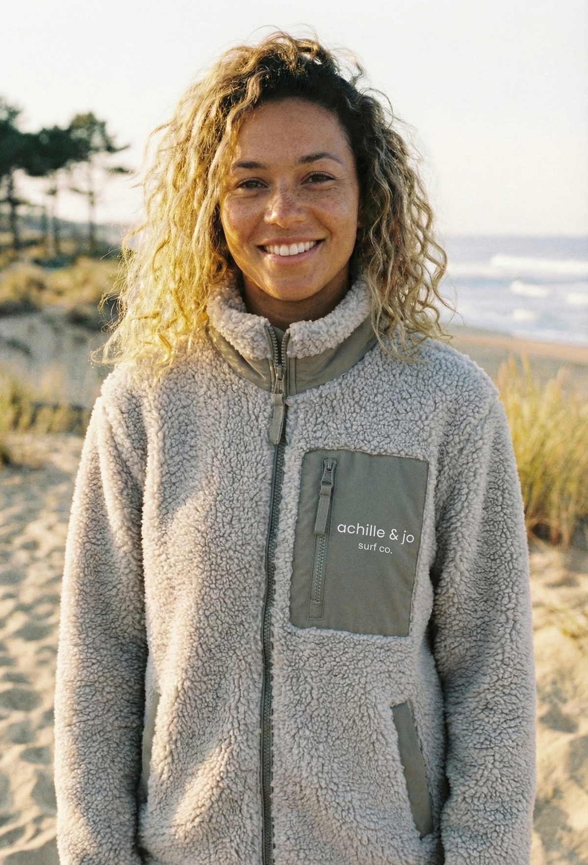 Veste Sherpa - Matières recyclées - Écru