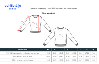 Sweat oversize "shapped by the swell" - Chocolat - Coton bio - achille & jo