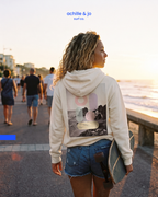 Hoodie Surfeur On the rocks -  Crème/écru - Coton Bio