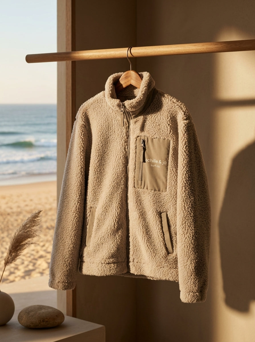 Veste Sherpa - Matières recyclées - Écru